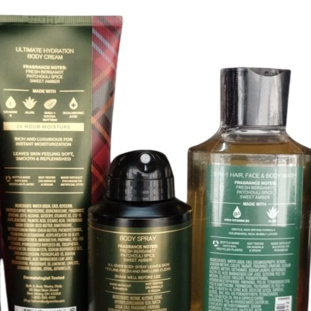 Super Rare Bath‎ & Body Works DISCONTINUED 3PCS Mens CLASSIC FLANNEL Lumber Jack